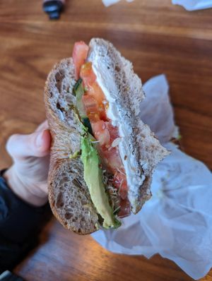 Uptown vegan - 10/10 but takes so long to make at Bo's Bagels in New York City