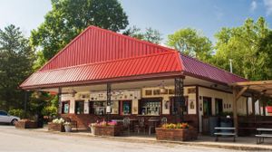 Outdoor seating at the shop. at Jiffy Treet in Bloomington