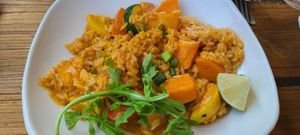 Thai vegan red curry at Big Woods in Bloomington