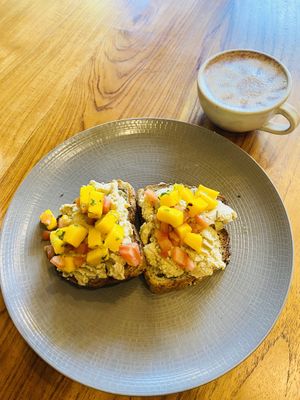 Hummus Toast  at Radiantly Alive Yoga Cafe in Ubud
