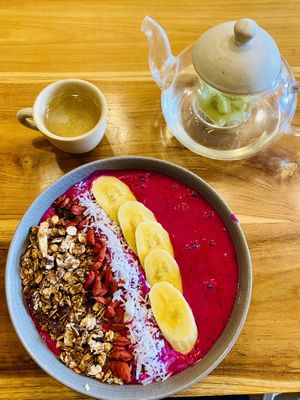 Dragon Fruit Bowl  at Radiantly Alive Yoga Cafe in Ubud