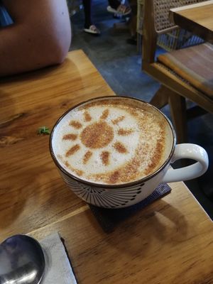 Maca love chai at Radiantly Alive Yoga Cafe in Ubud