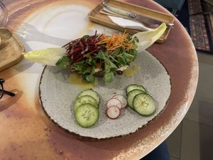 Hummus and bread.  at filtro in The Hague