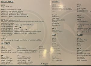 Menukaart december 2023  at filtro in The Hague