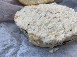 Vegan Cashew Butter Cream Cheese! at Bloomington Bagel Company in Bloomington