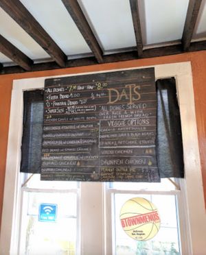 Menu at Dats in Bloomington
