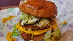 Chicken sandwich. Not bad, not amazing. I got it with cheddar instead of catupiry. at Novos Veganos - Pinheiros in Sao Paulo