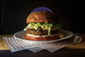 Vegan burguer at Novos Veganos - Pinheiros in Sao Paulo