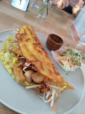 Vegan pancake with tofu at Pho Nam in Tiverton