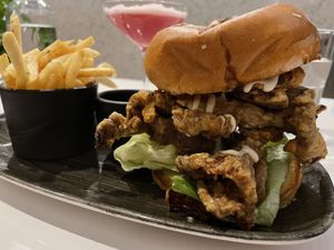 Mushroom burger at Bistro Tendresse in Montreal