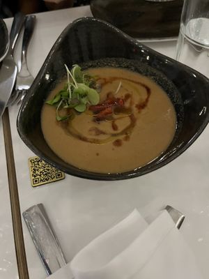 Gazpacho (with strawberries, yum!)   at Bistro Tendresse in Montreal