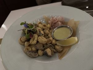 Mushroom calamari  at Bistro Tendresse in Montreal