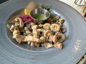 Fried king oyster mushrooms at Bistro Tendresse in Montreal