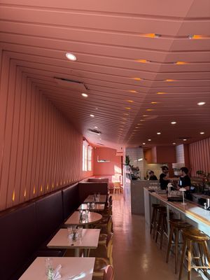 The interior  at Bistro Tendresse in Montreal