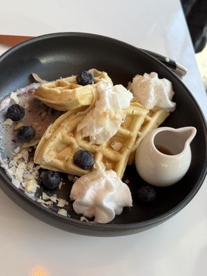 Blueberry sweet waffle   at Bistro Tendresse in Montreal