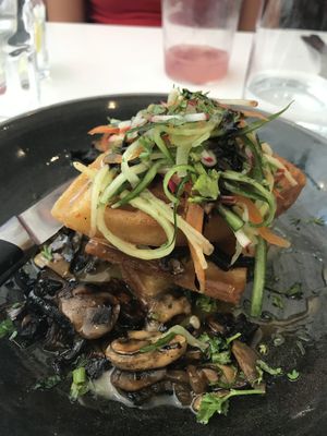 Gauffre aux champignons at Bistro Tendresse in Montreal