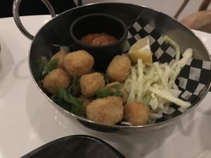 Popcorn tofu at Bistro Tendresse in Montreal