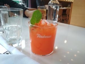 Carrot & gin cocktail at Bistro Tendresse in Montreal