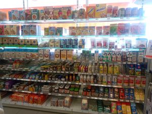 Various vegan products at Müller in Campos