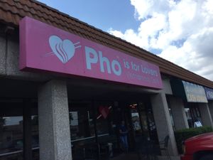 Store front  at Pho is for Lovers in Dallas