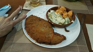 El famoso cachopo at Mostaza y Media in Gijon