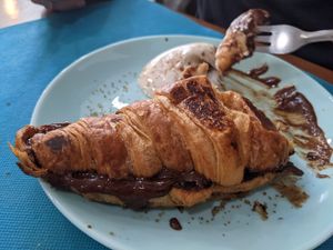 Croissant with "Nutella" at Mostaza y Media in Gijon