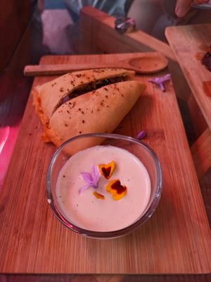 Samoza de berenjenas at Mostaza y Media in Gijon