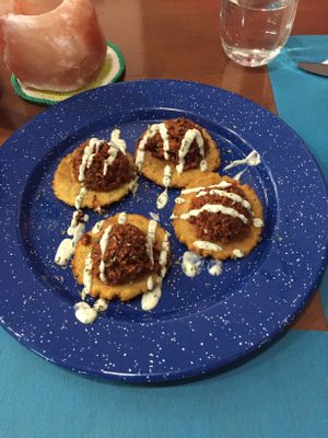 Tortos de picadillo at Mostaza y Media in Gijon