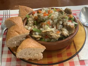 Vegan traditional dishes from northern Spain at Mostaza Y Media  at Mostaza y Media in Gijon