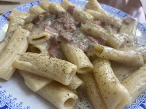Pasta carbonara   at Mostaza y Media in Gijon