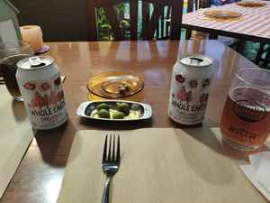 Drinks and olives at Mostaza y Media in Gijon