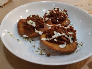 Tortos de chorizo (if I remember well) at Mostaza y Media in Gijon