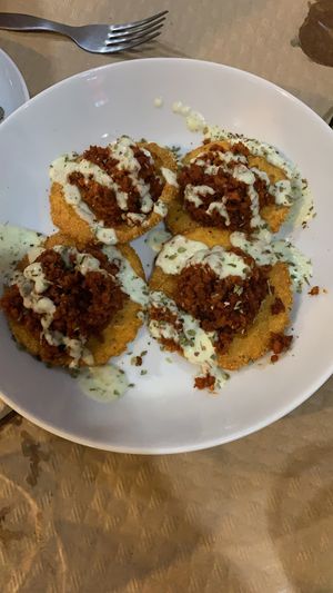 Tortos con picadillo at Mostaza y Media in Gijon