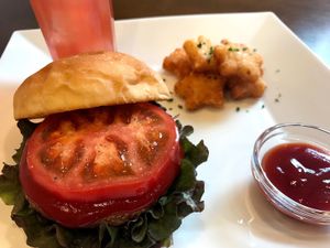 Soy burger at Oribio in Zentsuji