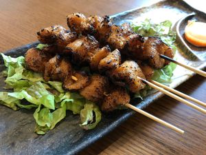 Soy yakitori  skewer at Oribio in Zentsuji