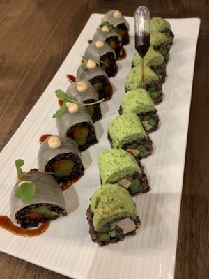 Green Power roll and the new Roasted Onion roll. at Beji Sushi in Agoura Hills