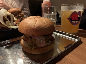 Christmas burger, December 2019 at Dirty Vegan in Stockholm