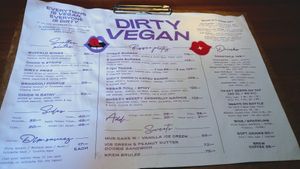 Menue at Dirty Vegan in Stockholm