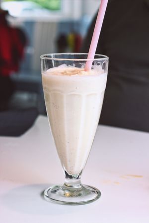 Vegan Vanilla Milkshake. at Stacy's Diner in Koege