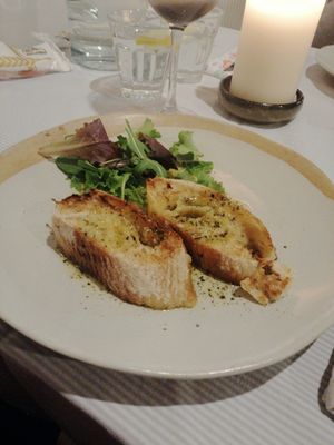 Garlic bread at Ponte Vecchio in Hereford