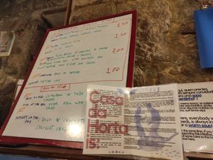 Menu at Casa da Horta in Porto