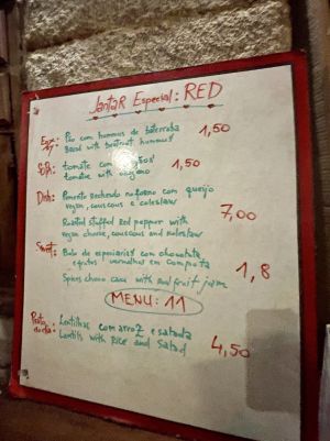 Menu for the evening￼  at Casa da Horta in Porto