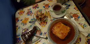 Francesinha and great cake, all vegan at Casa da Horta in Porto