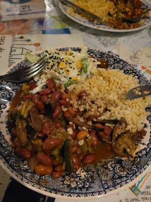 Mixed beans stew with bulgur wheat at Casa da Horta in Porto