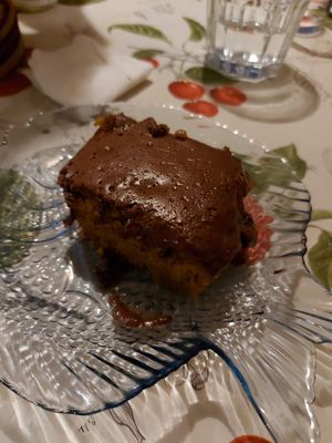 Carrot cake cubierto de chocolate  at Casa da Horta in Porto