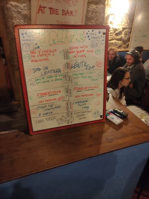 Menu at Casa da Horta in Porto