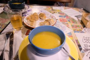 Pumpkin Soup/Hummus at Casa da Horta in Porto