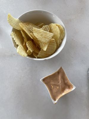 Chips and Vegan dip  at Druff's in Springfield