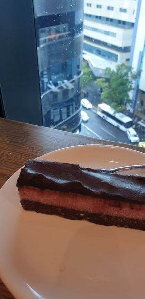 Raw cherry slice at The Loft in Melbourne