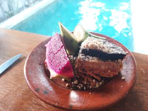 Raw Snickers bar with fruits (contains coconut syrup) at Flowers & Fire in 